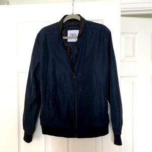 Mens black Zara varsity style jacket